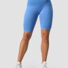 Damer ICIW Seamless Traeningstoj | Ribbed Define Seamless Pocket Biker Shorts Pacific Blue