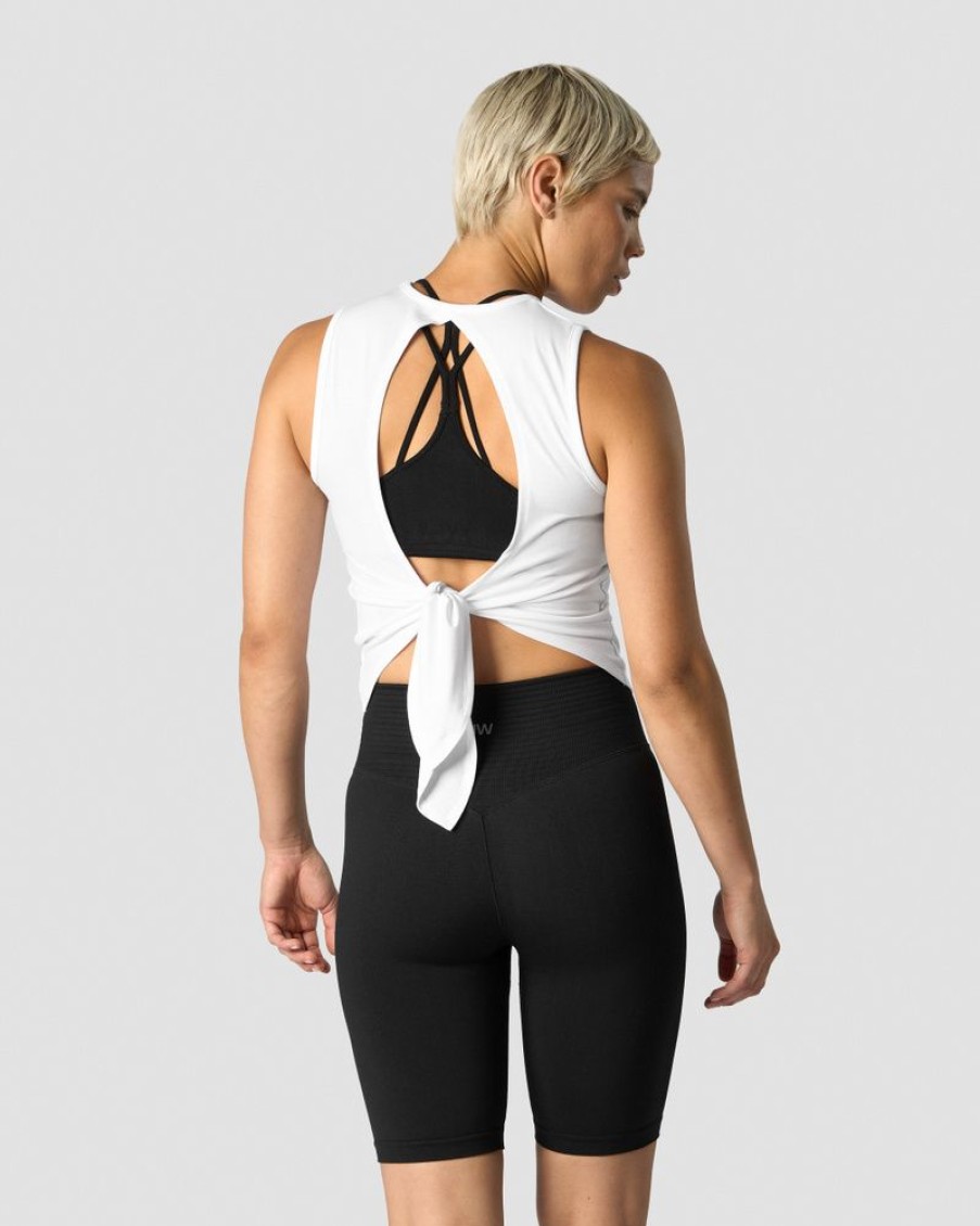 Damer ICIW Tanktops | Empowering Open Back Tank White Wmn