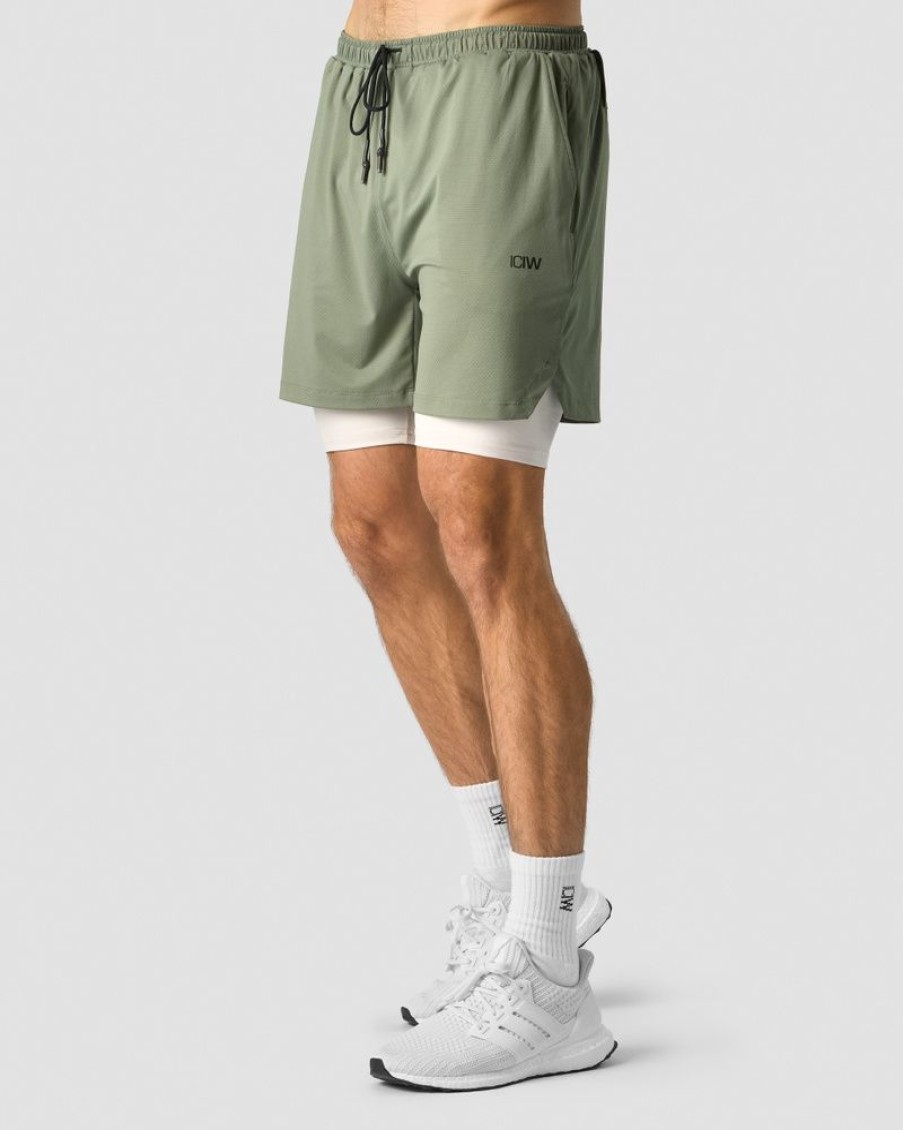 Herrer ICIW Shorts | Stride 2-In-1 Shorts Men Sea Green