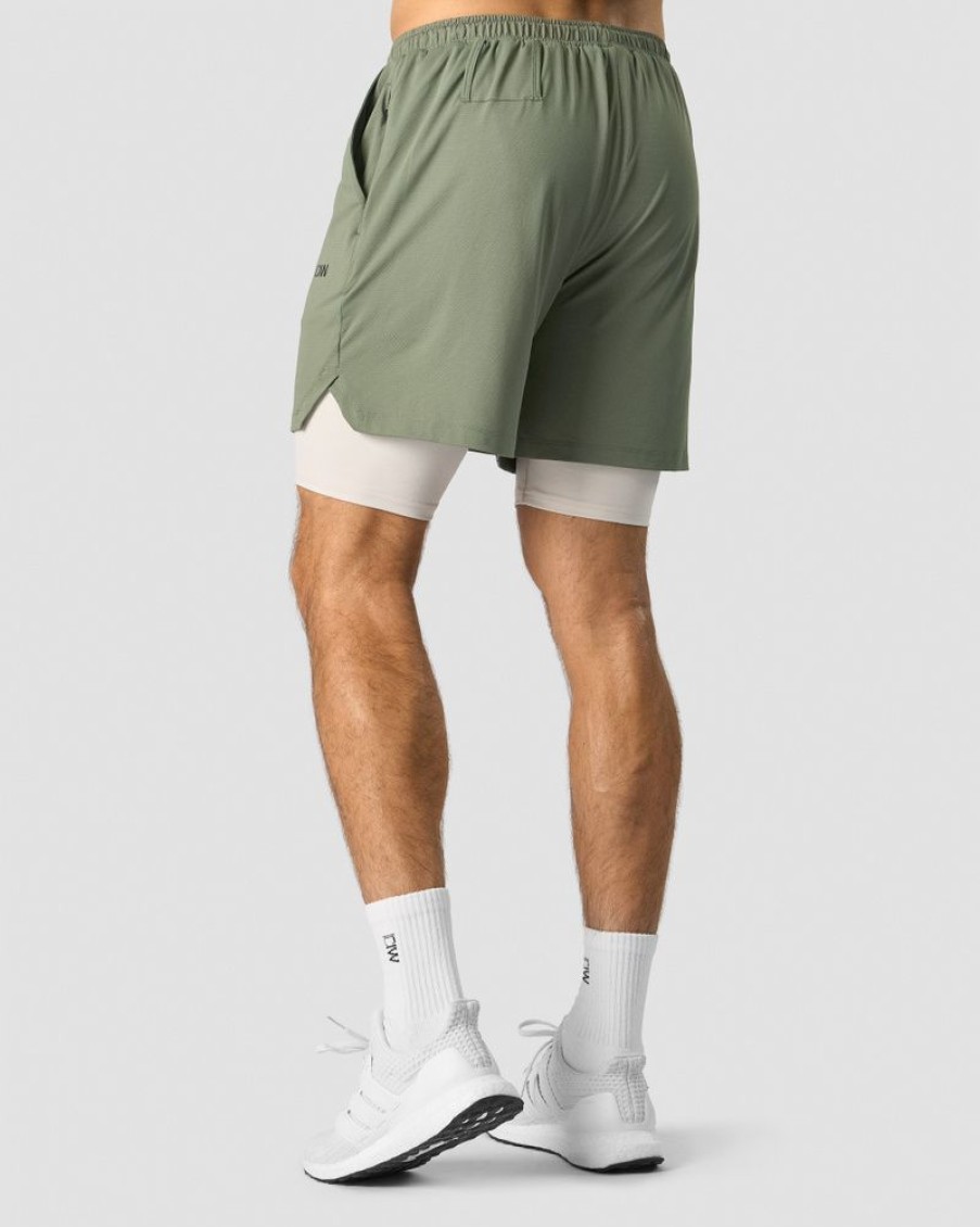 Herrer ICIW Shorts | Stride 2-In-1 Shorts Men Sea Green