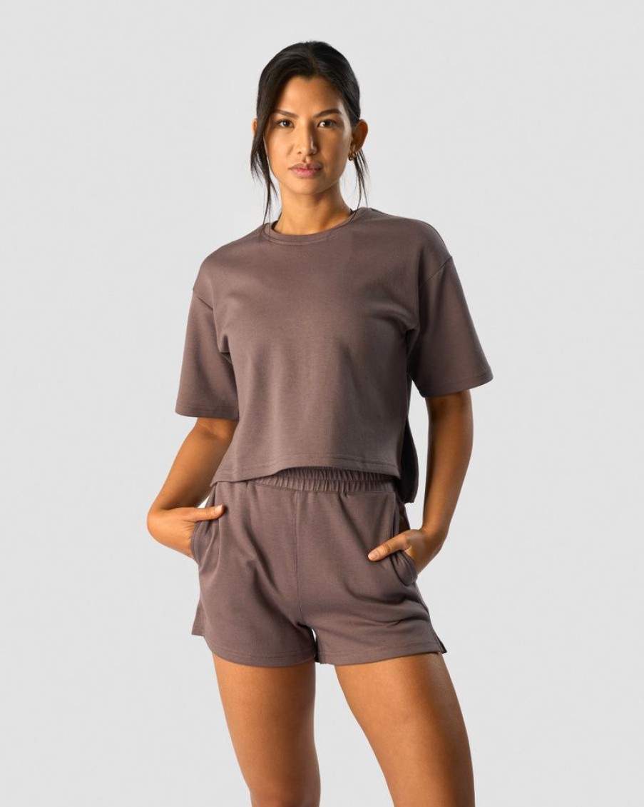 Damer ICIW T-Shirts | Revive Heavy Cropped T-Shirt Wmn Dusty Brown