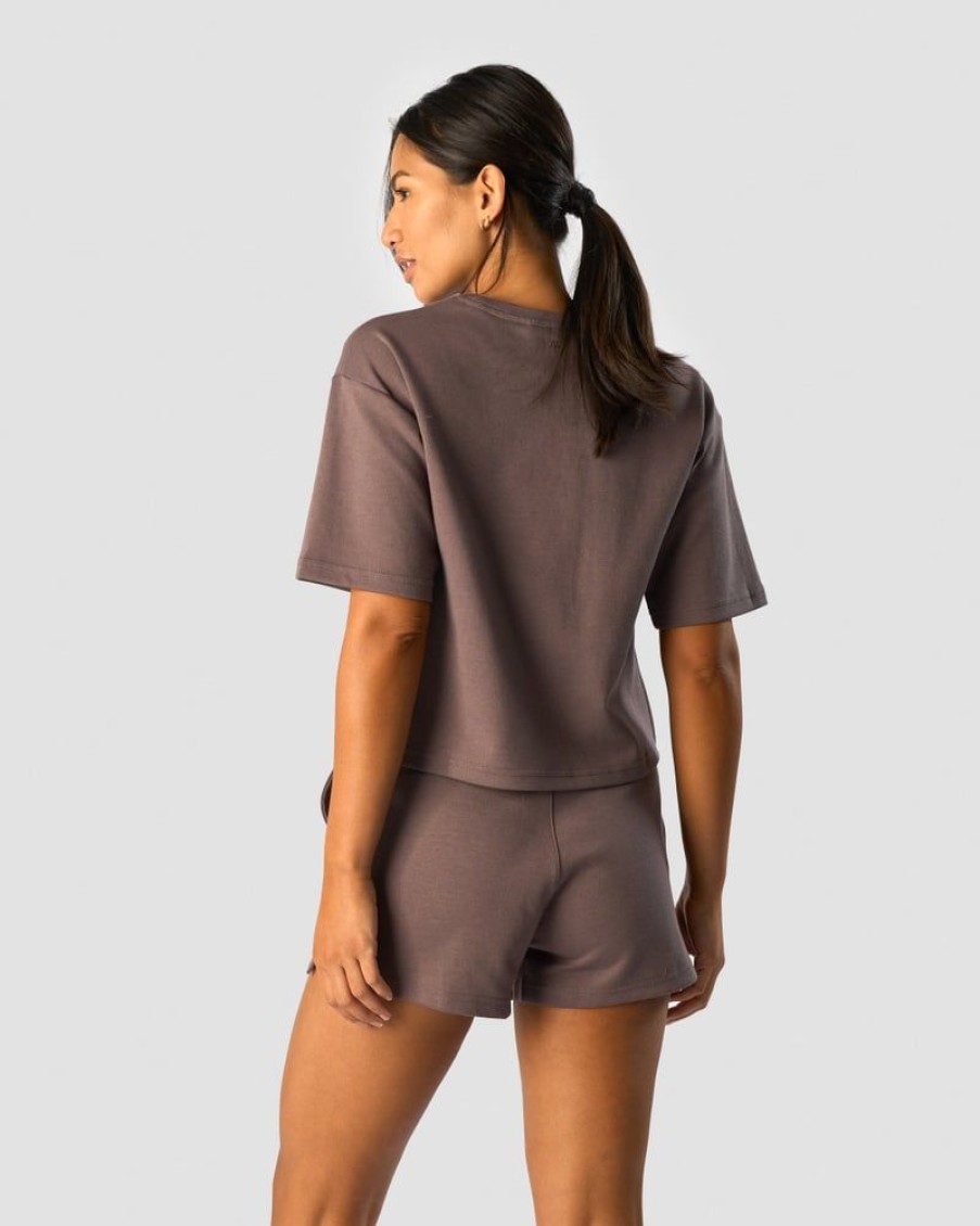 Damer ICIW T-Shirts | Revive Heavy Cropped T-Shirt Wmn Dusty Brown