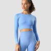 Damer ICIW Seamless Traeningstoj | Define Seamless Ls Crop Top Daisy Blue