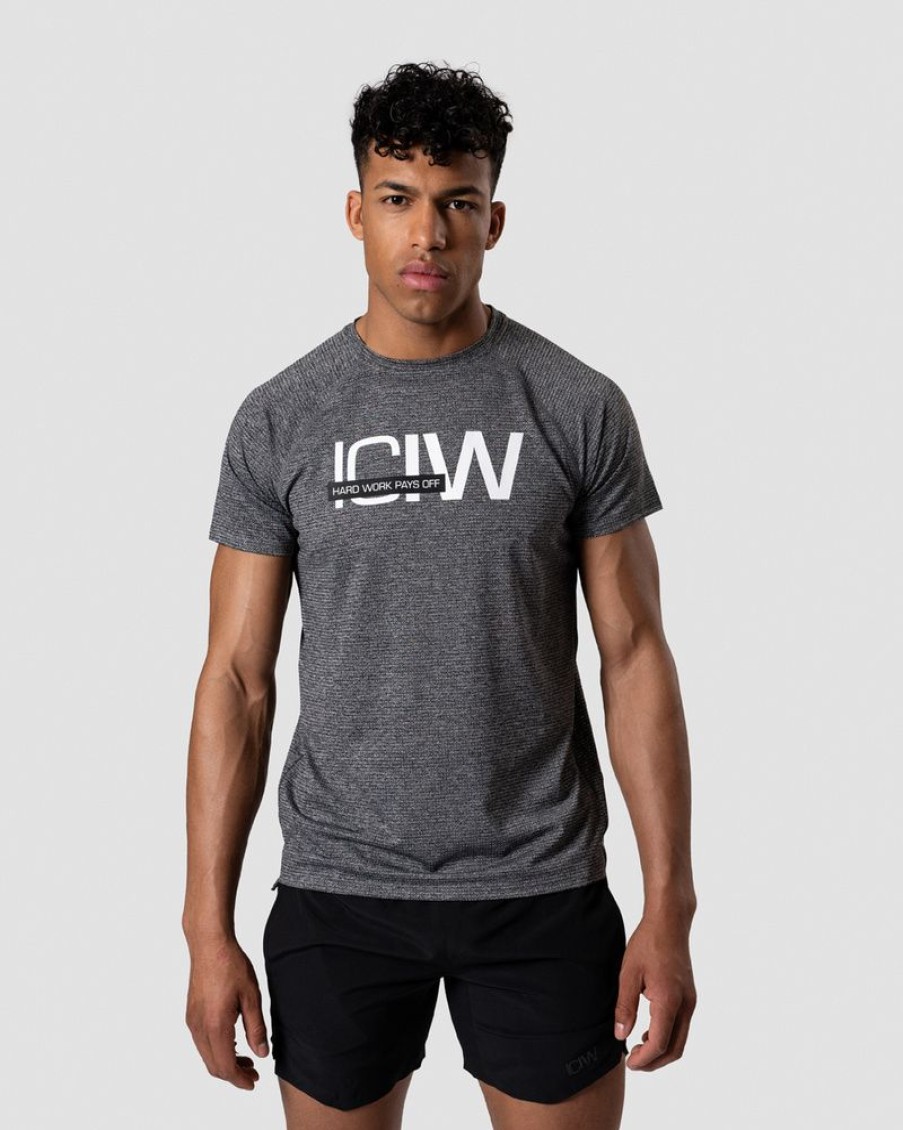 Herrer ICIW T-Shirts | Training Mesh T-Shirt Grey Melange Men