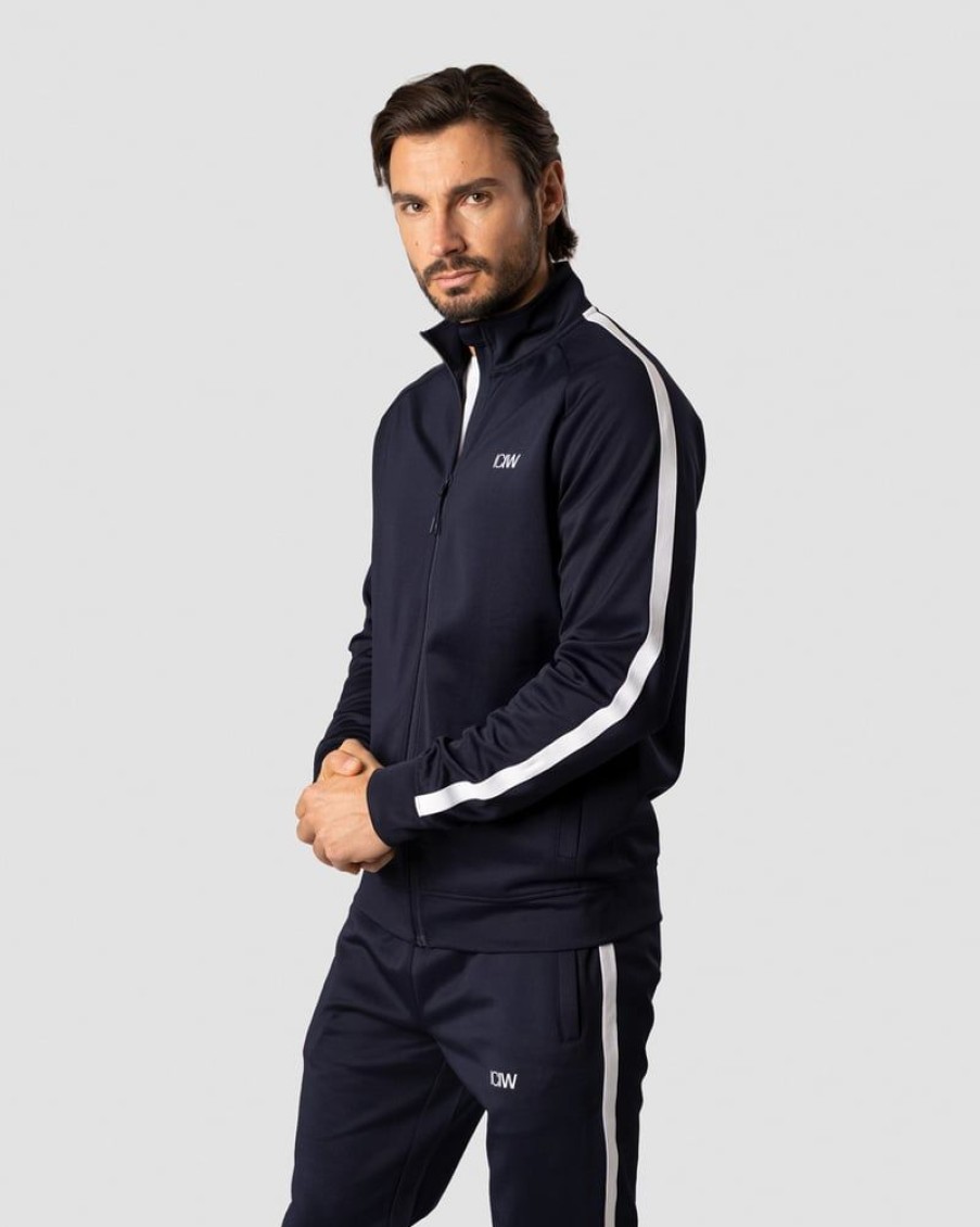 Herrer ICIW Langaermede Trojer | Track Zip Jacket Navy Men