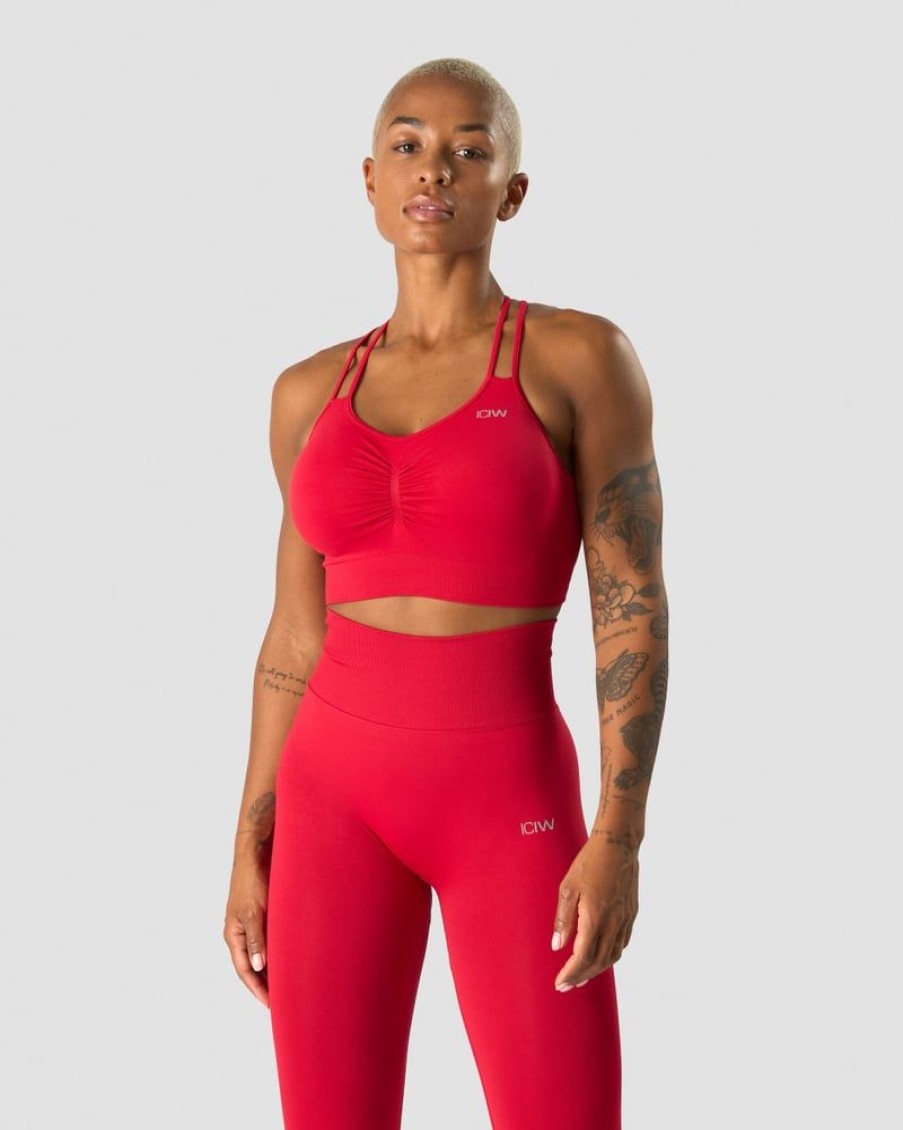 Damer ICIW Sports-Bh'Er | Define Seamless Scrunch Sports Bra Red