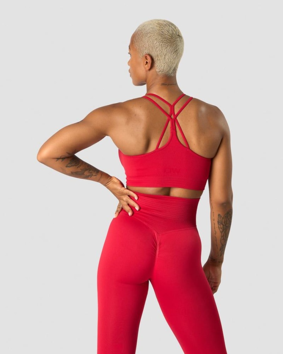 Damer ICIW Sports-Bh'Er | Define Seamless Scrunch Sports Bra Red