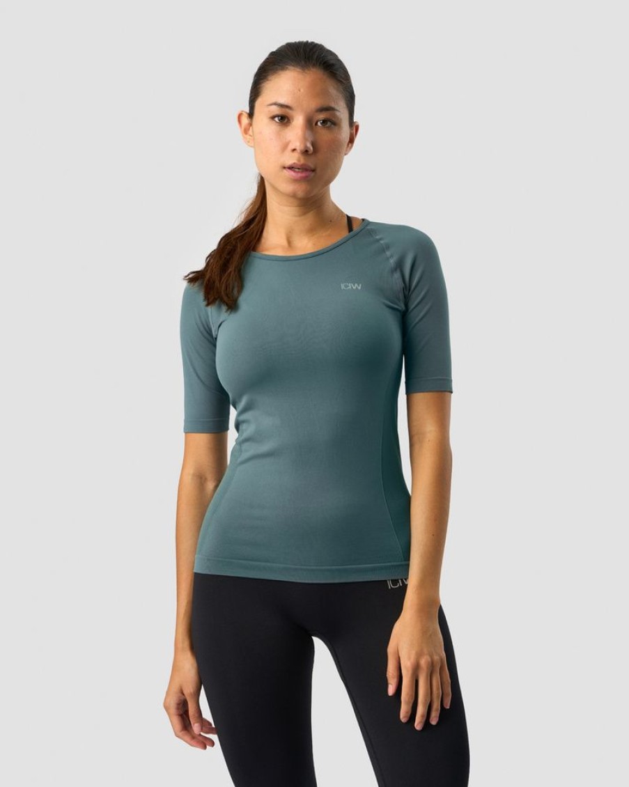 Damer ICIW Seamless Traeningstoj | Everyday Seamless T-Shirt Mid Sleeve Jungle Green