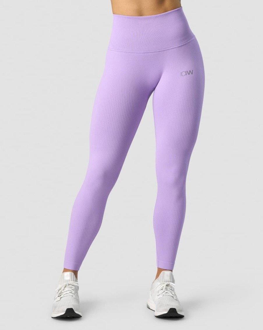 Damer ICIW Tights & Leggings | Ribbed Define Seamless Pocket Tights Lavender