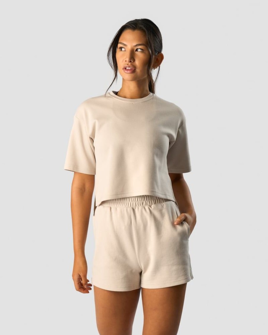 Damer ICIW T-Shirts | Revive Heavy Cropped T-Shirt Wmn Beige