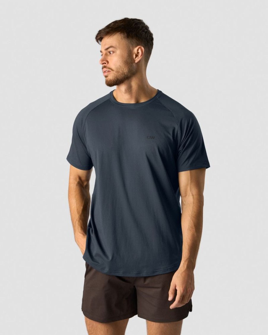 Herrer ICIW T-Shirts | Stride Raglan T-Shirt Men Navy