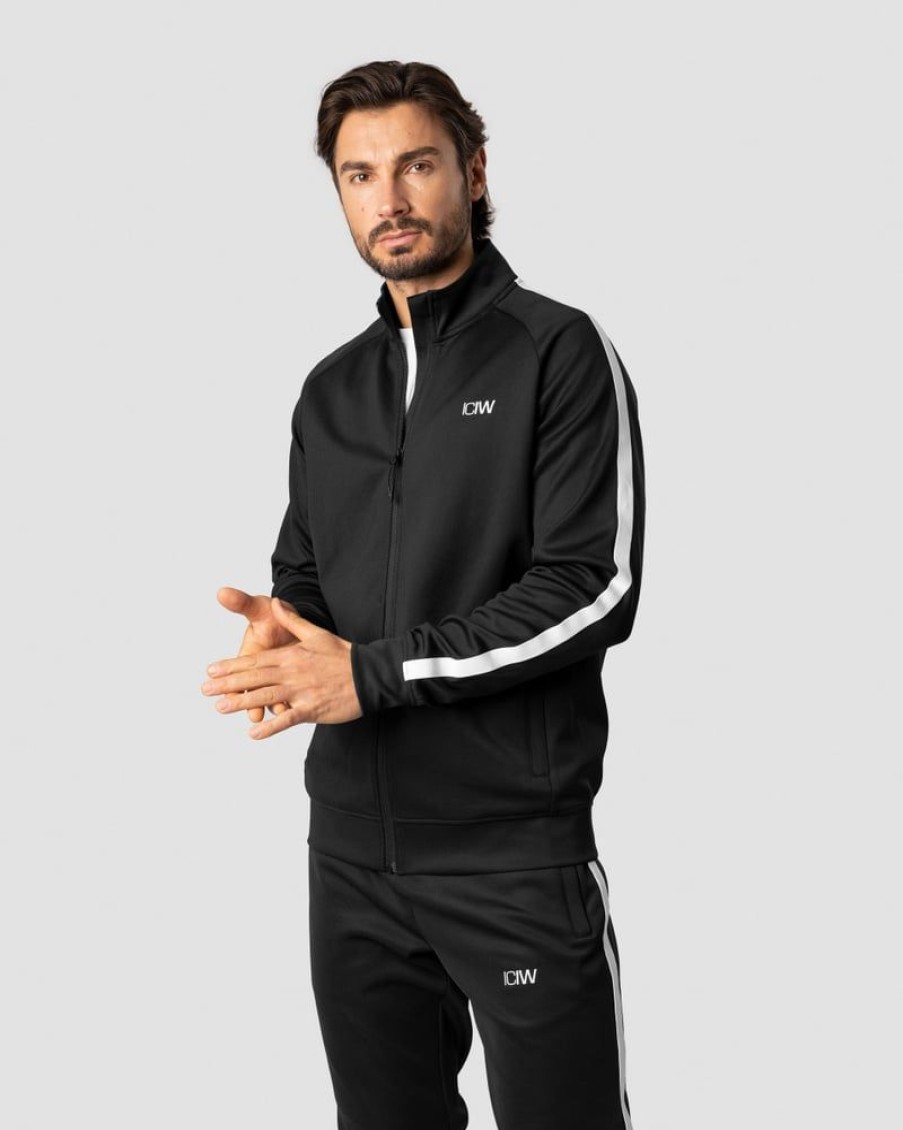 Herrer ICIW Langaermede Trojer | Track Zip Jacket Black Men