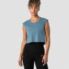 Damer ICIW Tanktops | Stride Cropped Tank Wmn Steel Blue