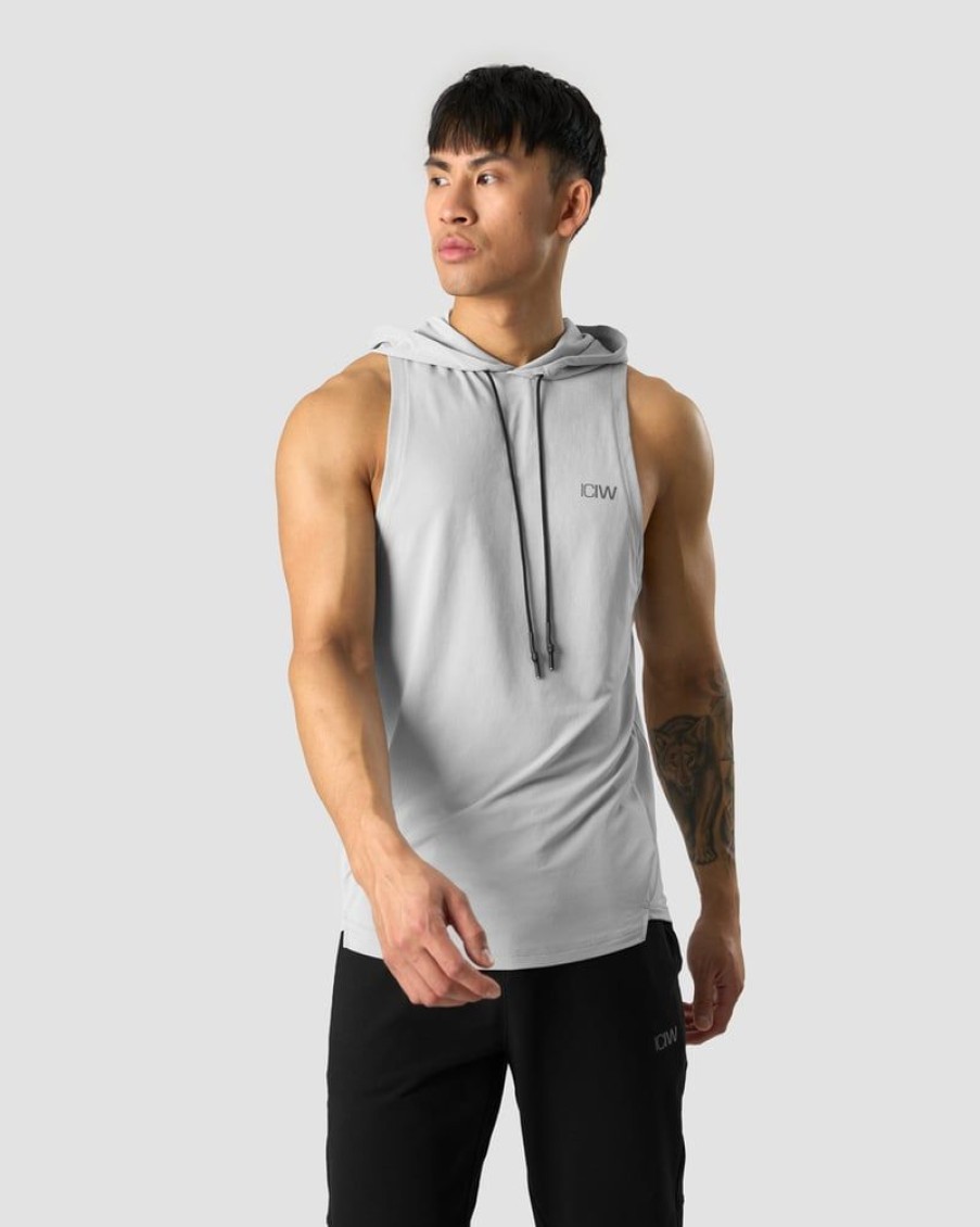 Herrer ICIW T-Shirts | Stride Sleeveless T-Shirt Hoodie Men Grey