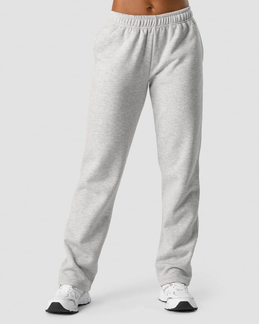 Damer ICIW Joggingbukser | Everyday Straight Leg Sweatpants Light Grey Melange