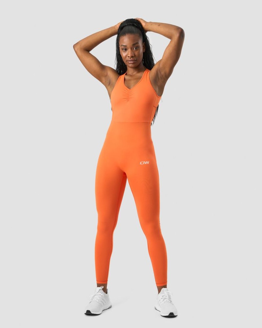 Damer ICIW Traeningscenter | Scrunch Jumpsuit Orange