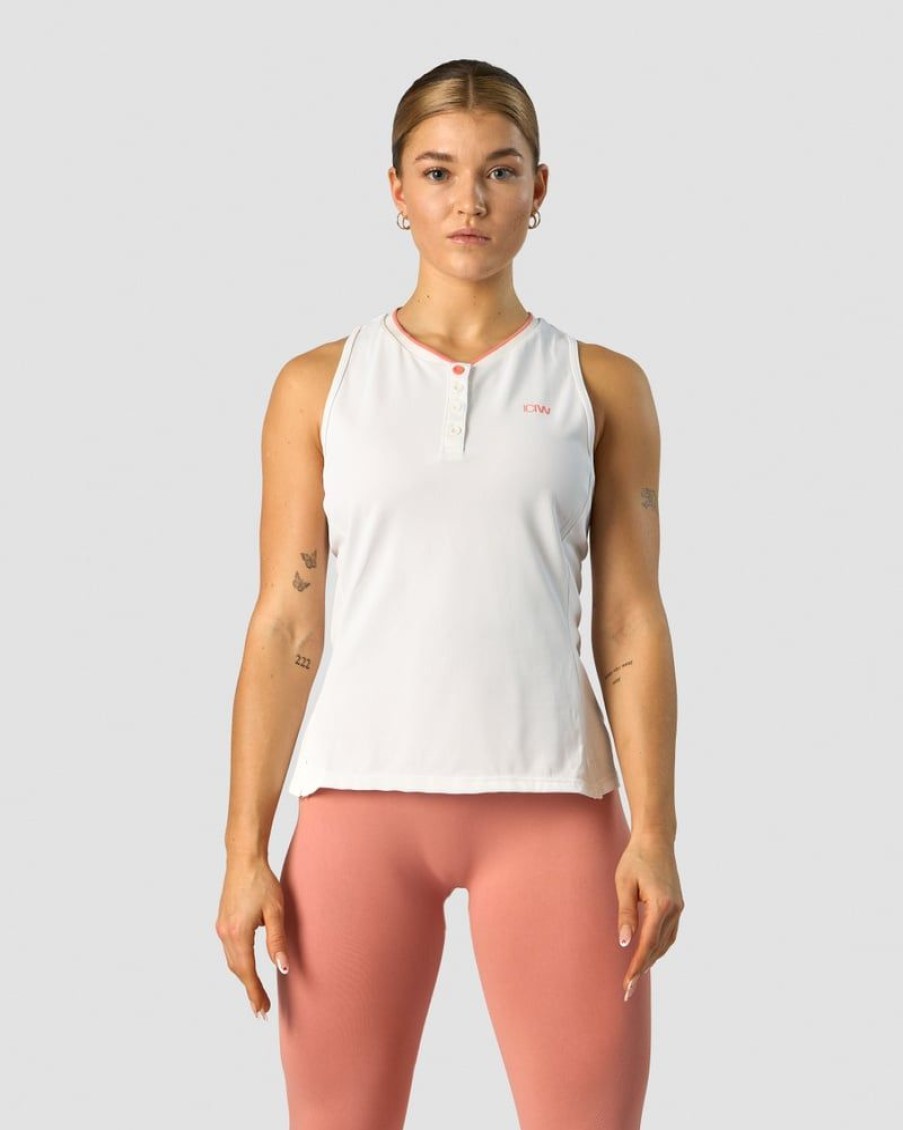 Damer ICIW Tanktops | Training Pique Tank Top White/Coral