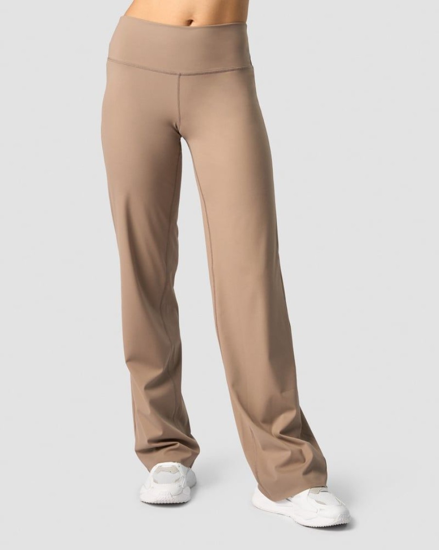 Damer ICIW Joggingbukser | Nimble Straight Leg Pants Autumn Brown