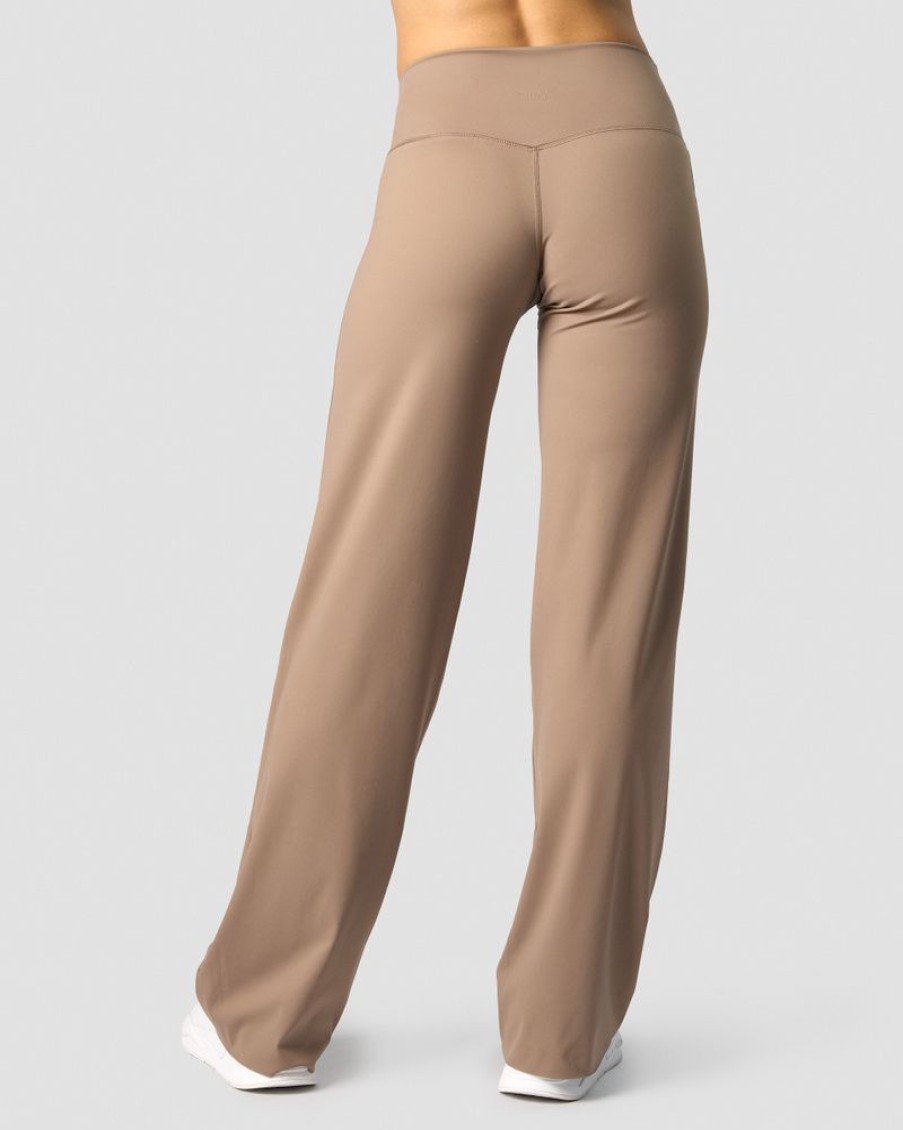 Damer ICIW Joggingbukser | Nimble Straight Leg Pants Autumn Brown