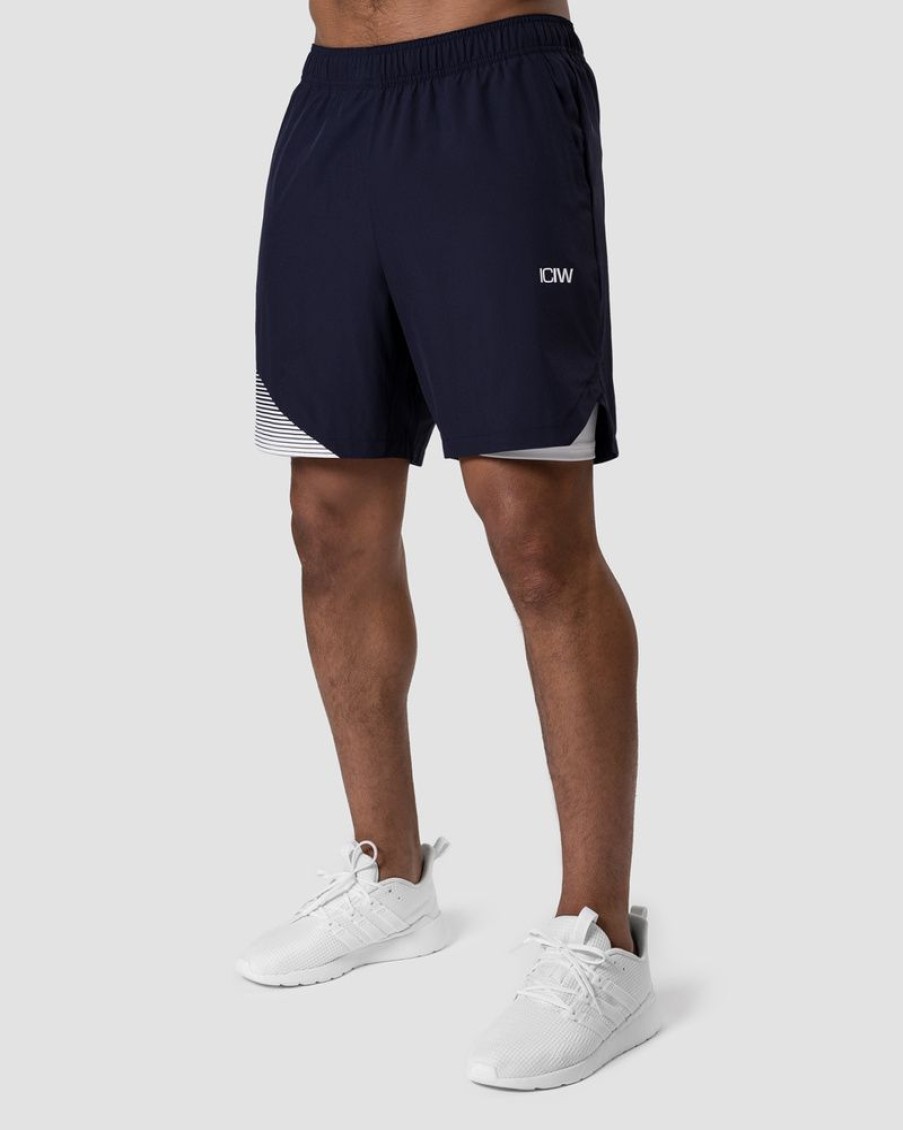 Herrer ICIW Shorts | Smash Padel 2-In-1 Shorts Navy/White Men