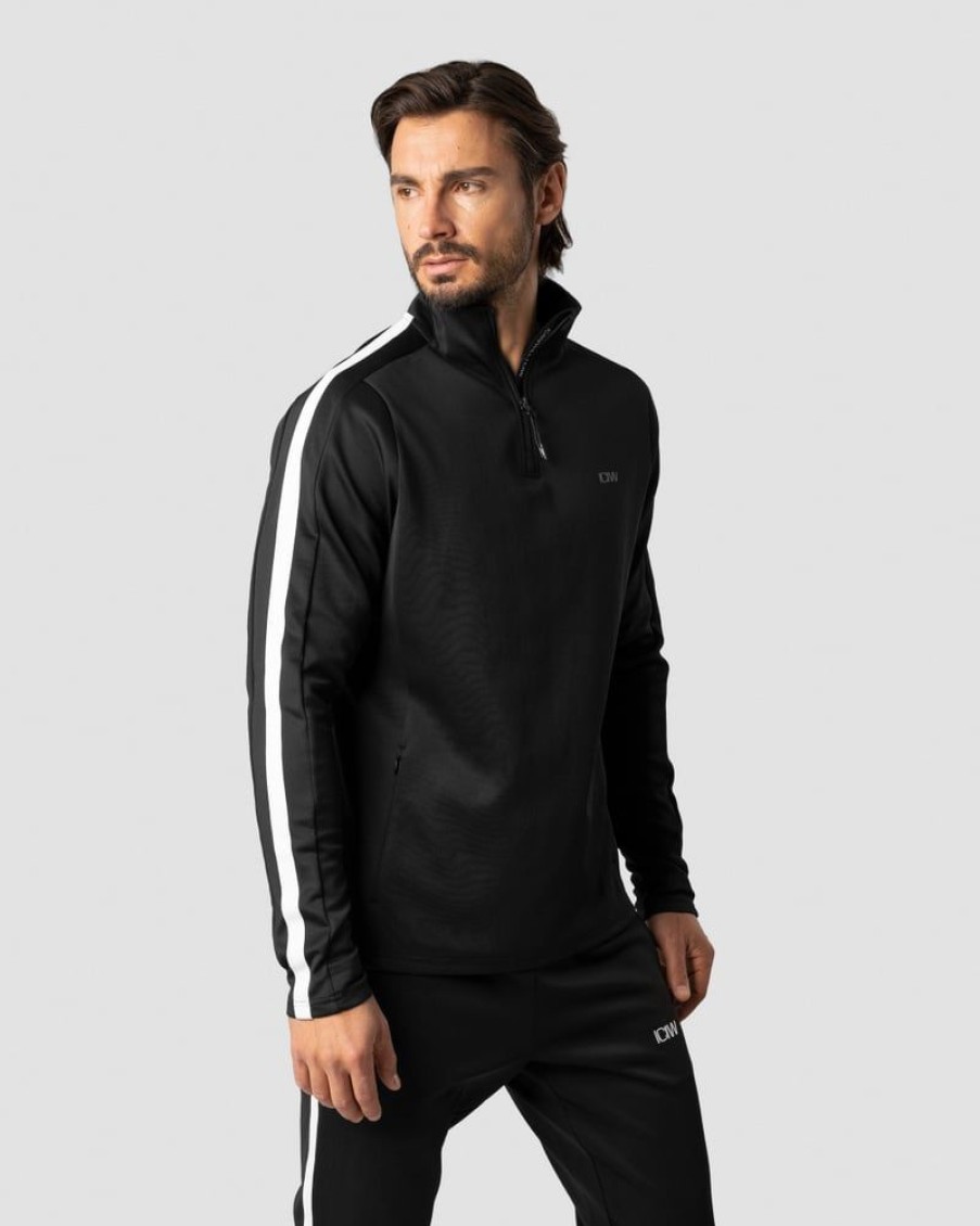 Herrer ICIW Langaermede Trojer | Track 1/4 Zip Jacket Black Men