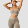 Damer ICIW Sports-Bh'Er | Define Seamless Logo Scrunch Sports Bra Taupe