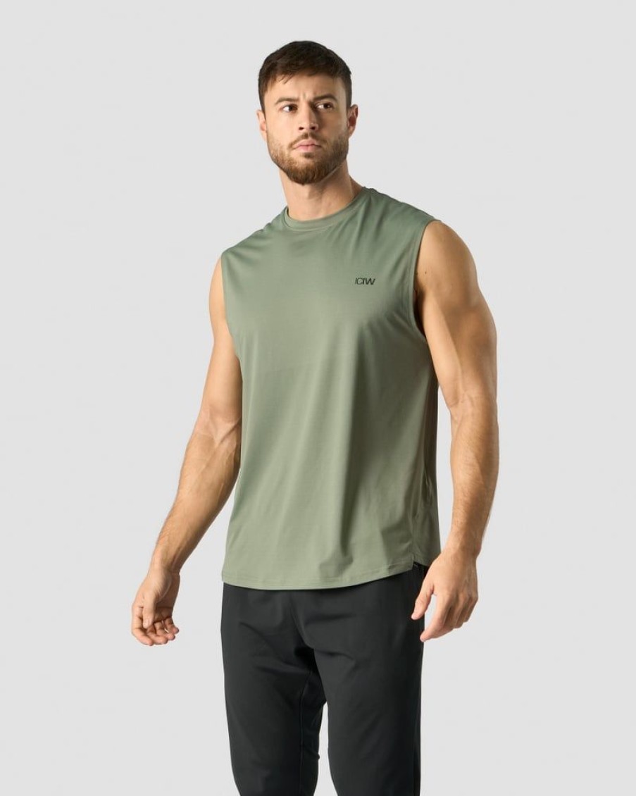 Herrer ICIW T-Shirts | Stride Sleeveless T-Shirt Men Sea Green