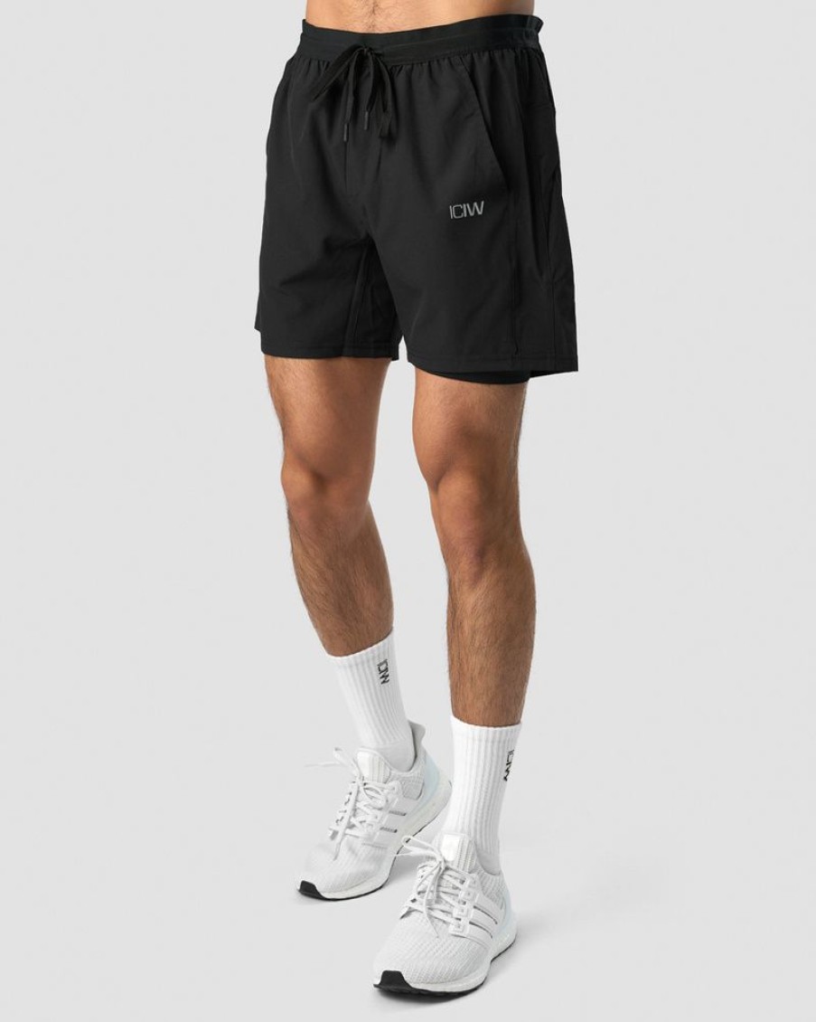 Herrer ICIW Shorts | Workout 2-In-1 Shorts Black Men