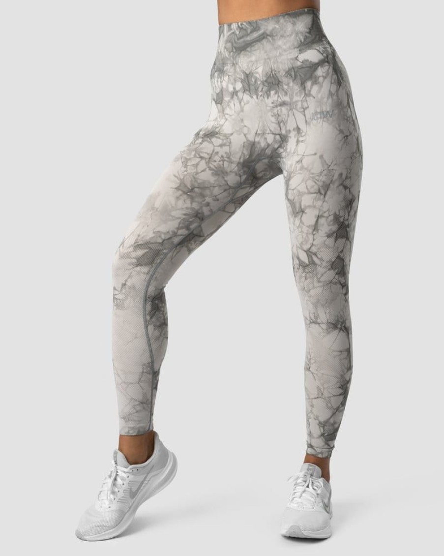 Damer ICIW Tights & Leggings | Define Seamless Tie Dye Tights Grey