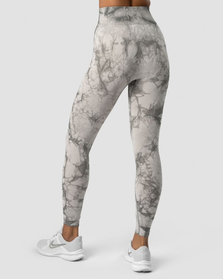 Damer ICIW Tights & Leggings | Define Seamless Tie Dye Tights Grey