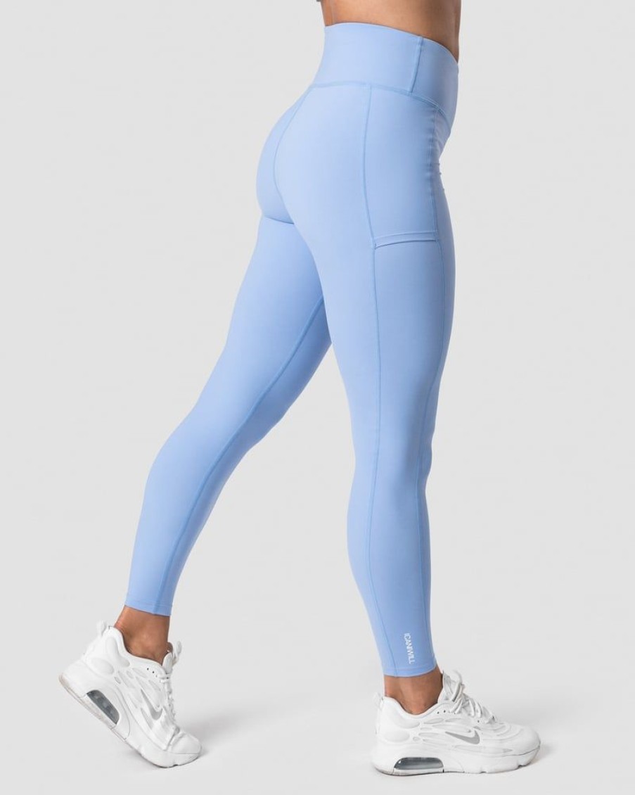 Damer ICIW Tights & Leggings | Training Tights Sky Blue Wmn