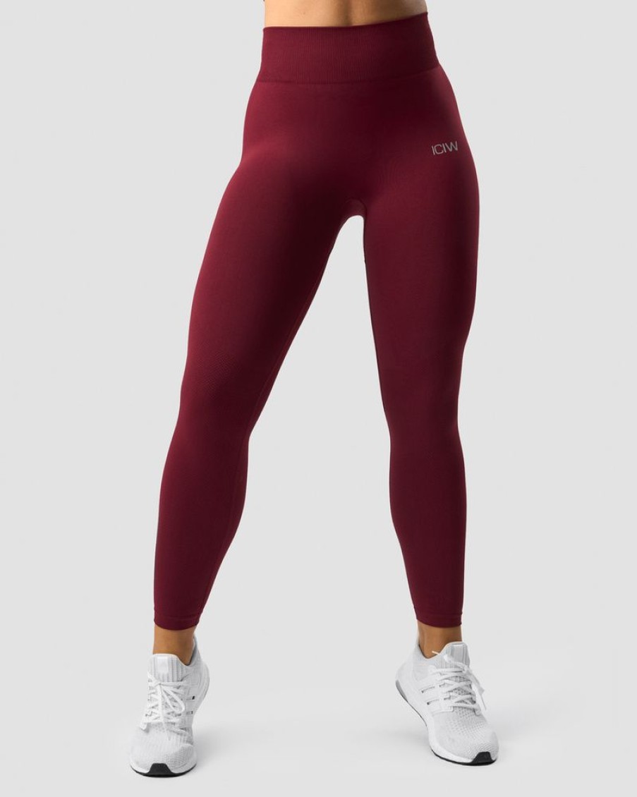 Damer ICIW Tights & Leggings | Define Seamless Tights Burgundy