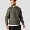 Herrer ICIW Langaermede Trojer | Everyday Crewneck Side Logo Men Khaki Green