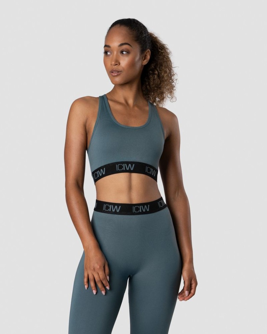 Damer ICIW Sports-Bh'Er | Define Seamless Logo Sports Bra Jungle Green/Black