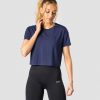 Damer ICIW T-Shirts | Everyday Cropped T-Shirt Space Blue