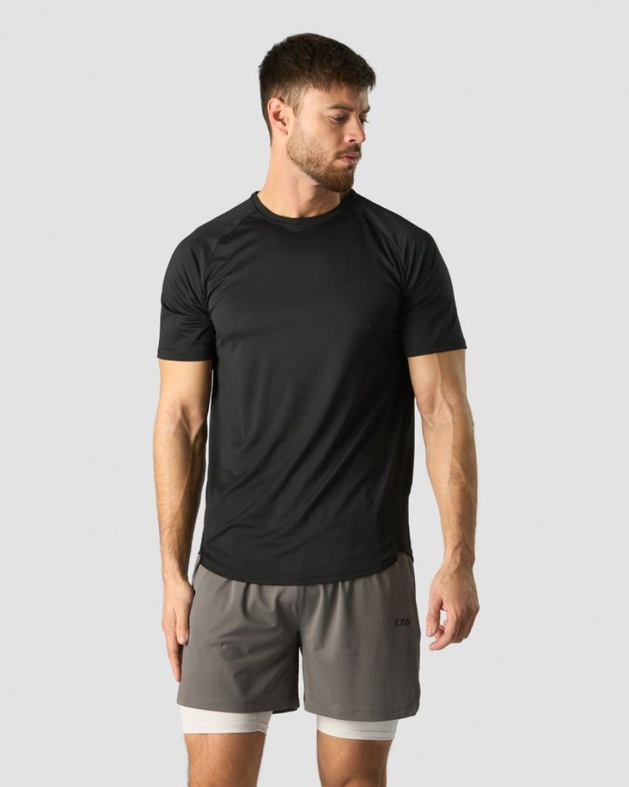 Herrer ICIW T-Shirts | Stride Raglan T-Shirt Men Black