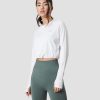 Damer ICIW Langaermede Trojer | Define Cropped Adjustable Long Sleeve White