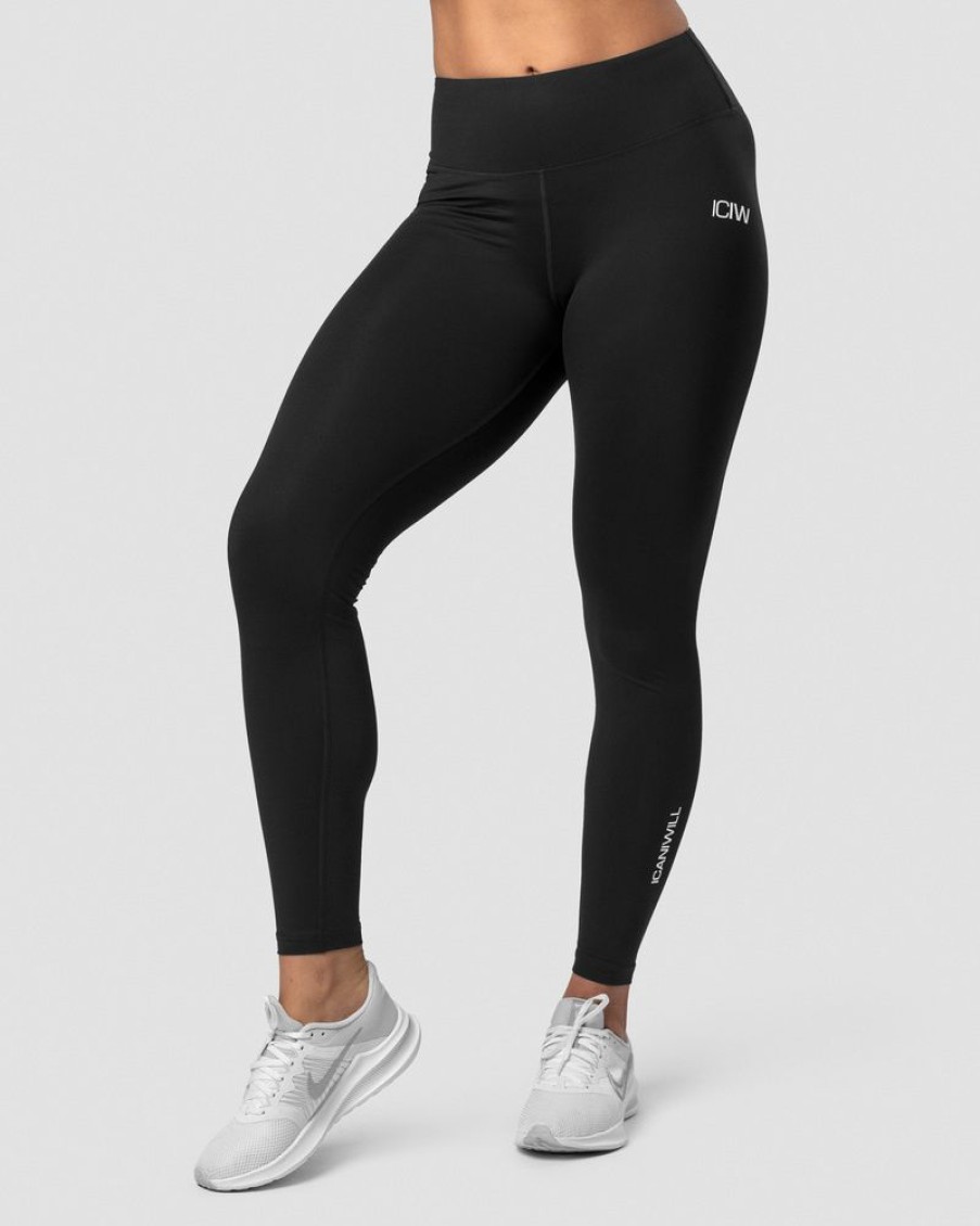 Damer ICIW Tights & Leggings | Scrunch V-Shape Tights Black