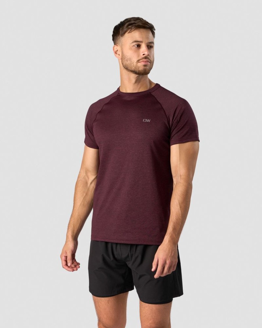 Herrer ICIW T-Shirts | Training Mesh T-Shirt Men Burgundy