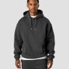 Herrer ICIW Langaermede Trojer | Everyday Relaxed Hoodie Center Logo Men Dark Grey