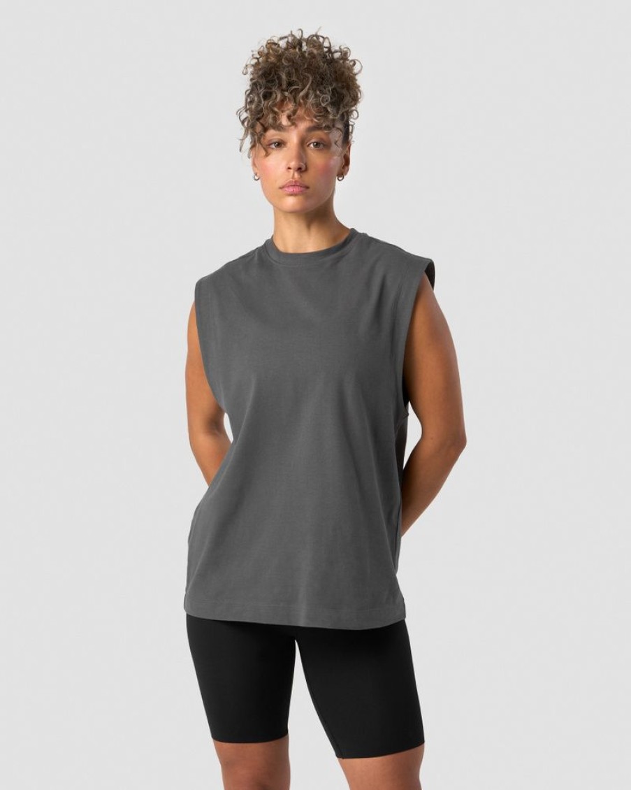 Damer ICIW Tanktops | Everyday Cotton Tank Top Dark Grey