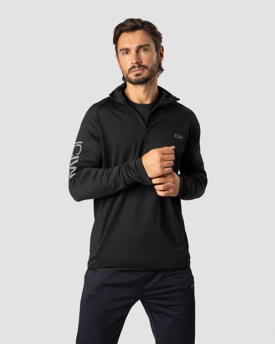 Herrer ICIW Langaermede Trojer | Ultimate Training 1/4 Zip Black