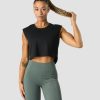 Damer ICIW Tanktops | Stride Cropped Tank Wmn Black