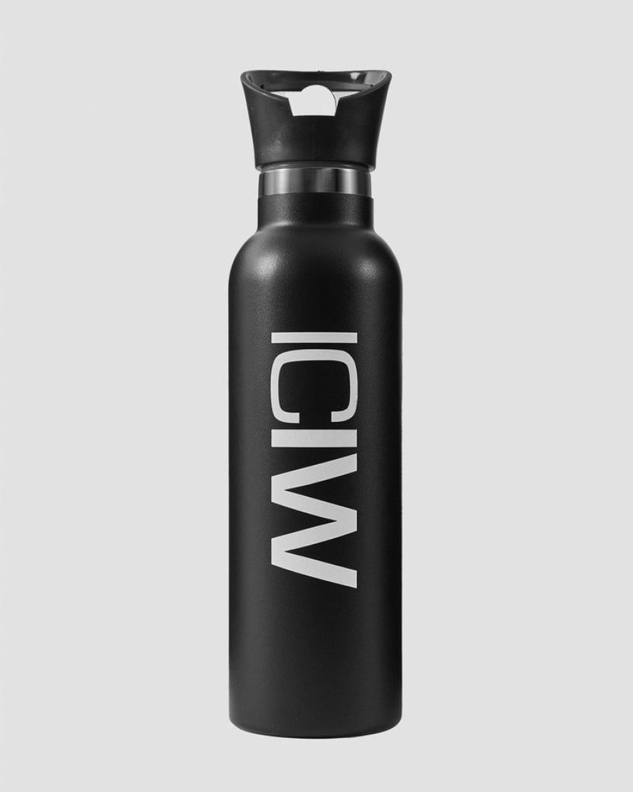 Damer ICIW Shakers, Vandflasker | Stainless Steel Water Bottle Black W. White Logo 600Ml