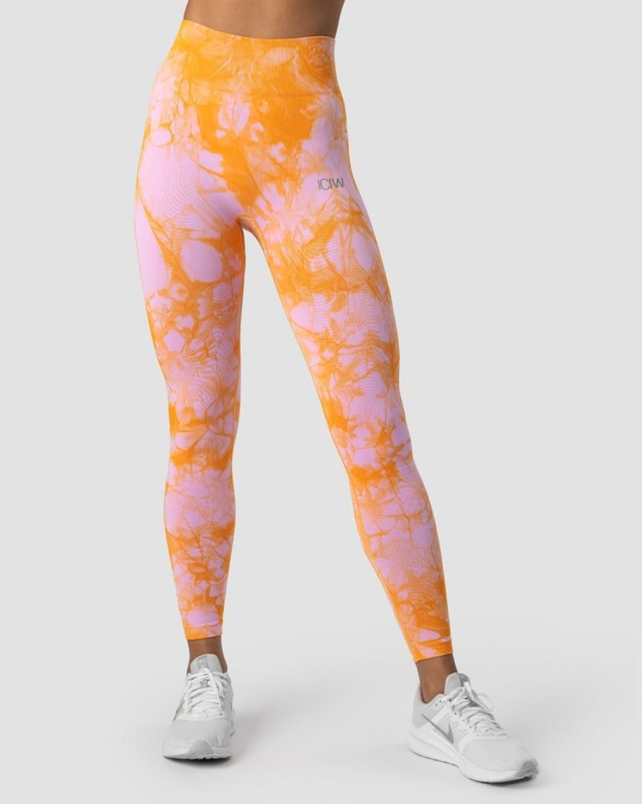 Damer ICIW Tights & Leggings | Define Seamless Tie Dye Tights Sunset Beach