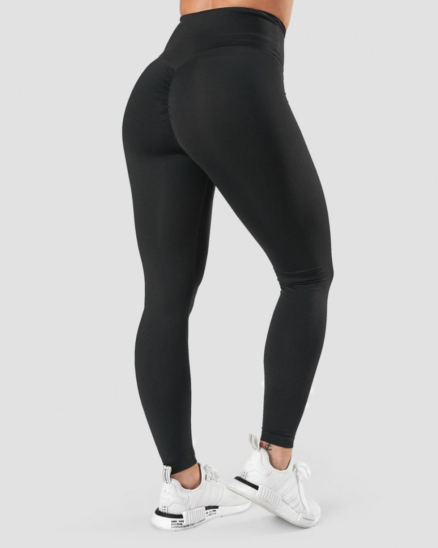 Damer ICIW Tights & Leggings | Scrunch V-Shape Tights Black Wmn