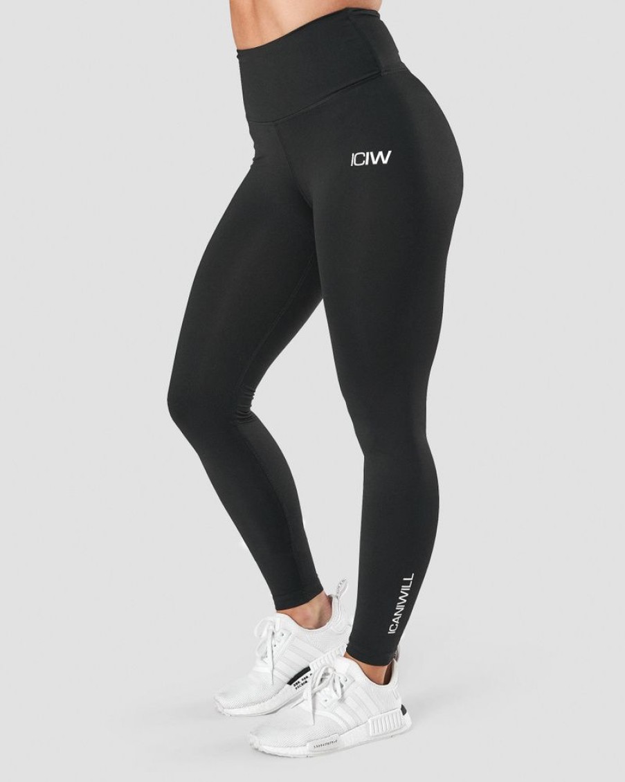 Damer ICIW Tights & Leggings | Scrunch V-Shape Tights Black Wmn