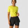 Damer ICIW T-Shirts | Charge Cropped Mid Sleeve Wmn Acid Yellow