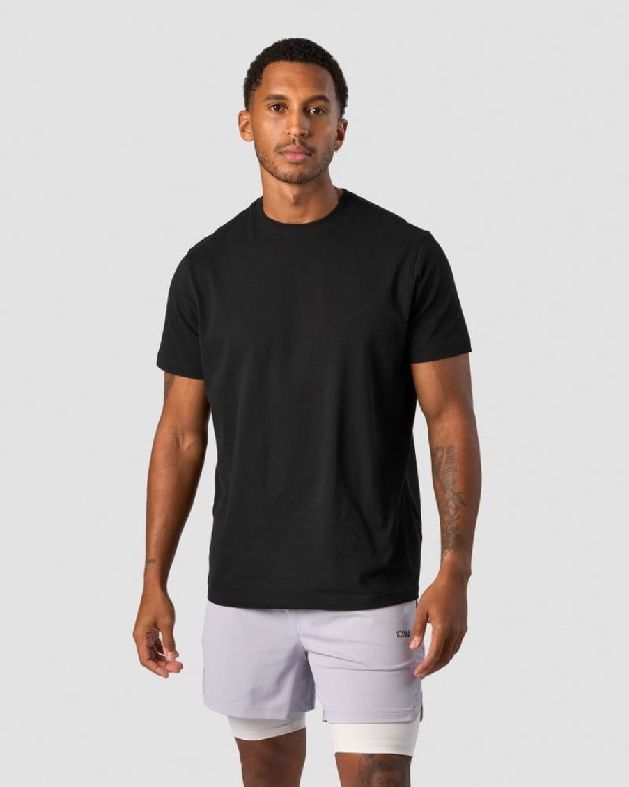 Herrer ICIW T-Shirts | Everyday Cotton T-Shirt Men Black