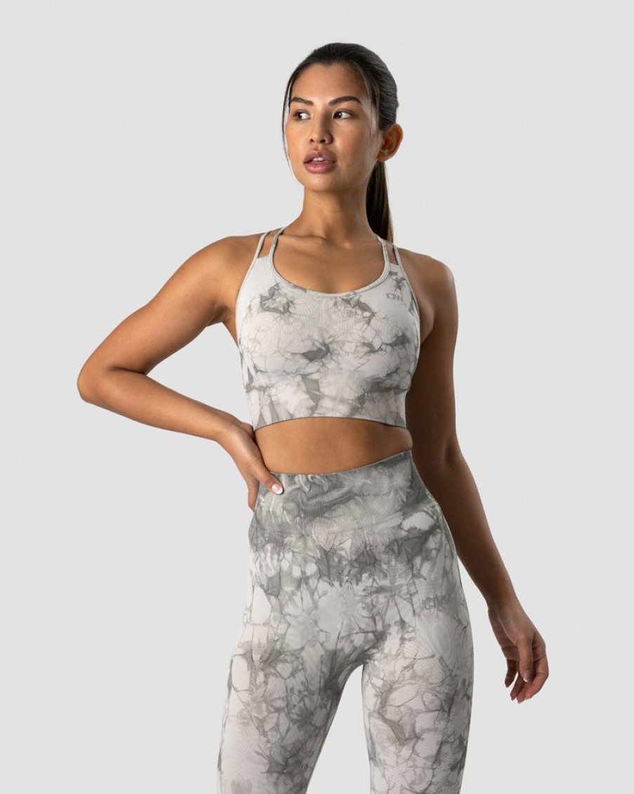 Damer ICIW Sports-Bh'Er | Define Seamless Tie Dye Sports Bra Grey